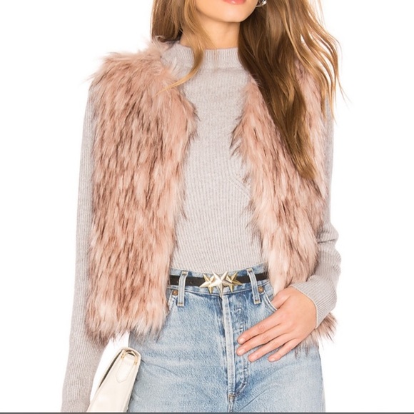 BB Dakota Jackets & Blazers - BB Dakota pink mauve faux fur shag vest size med